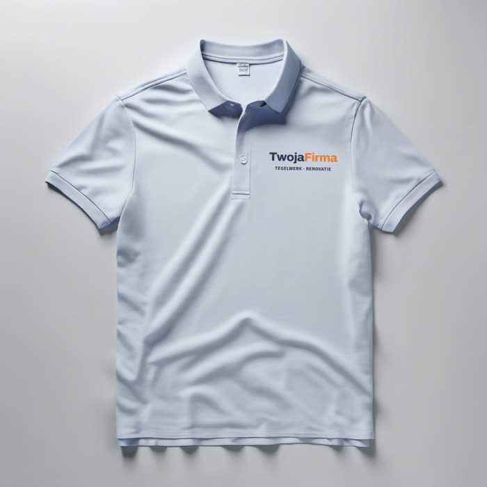 Koszulka polo z logo firmy na piersi — projekt poglądowy